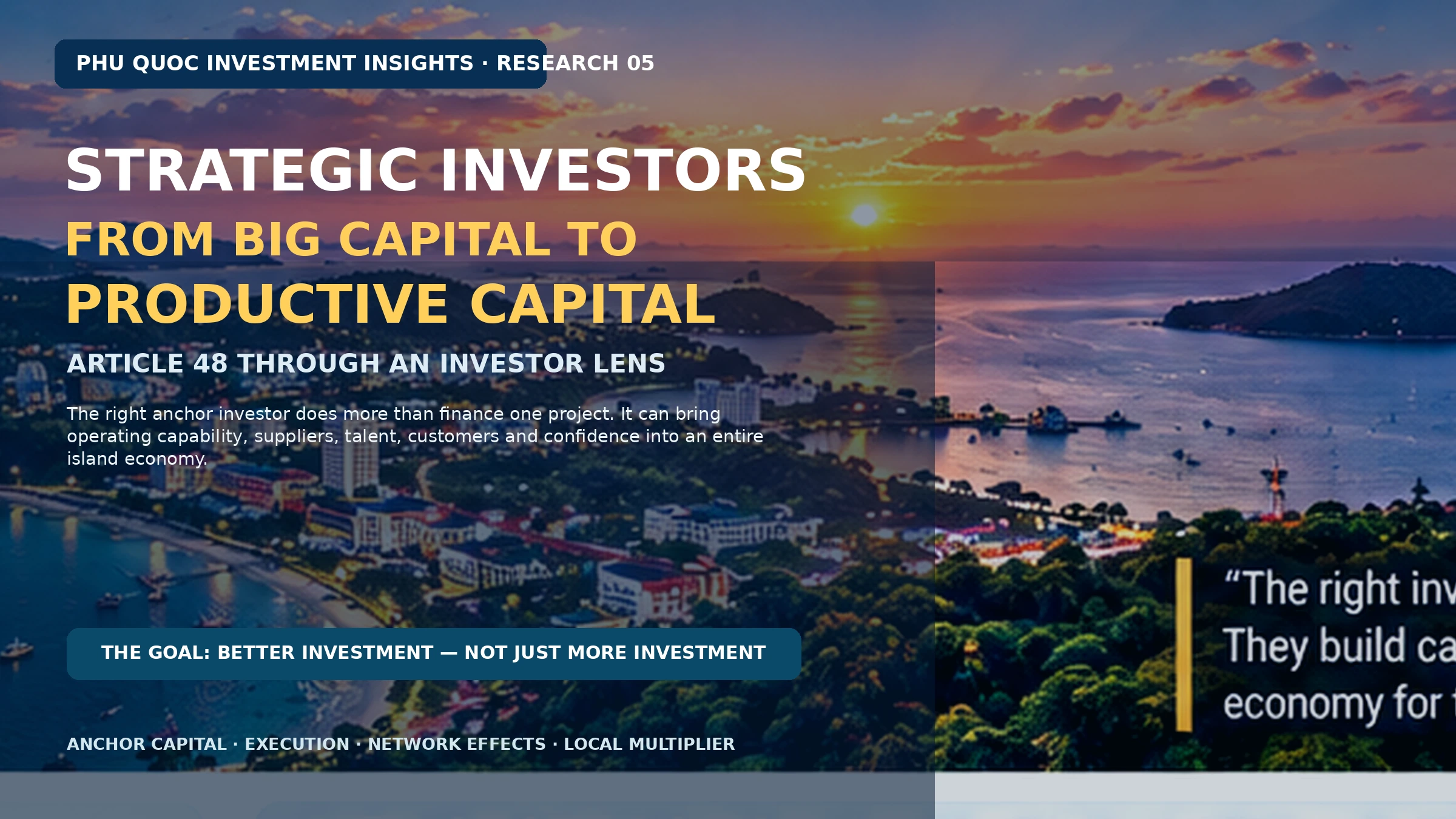 Strategic investors and productive capital for Phu Quoc