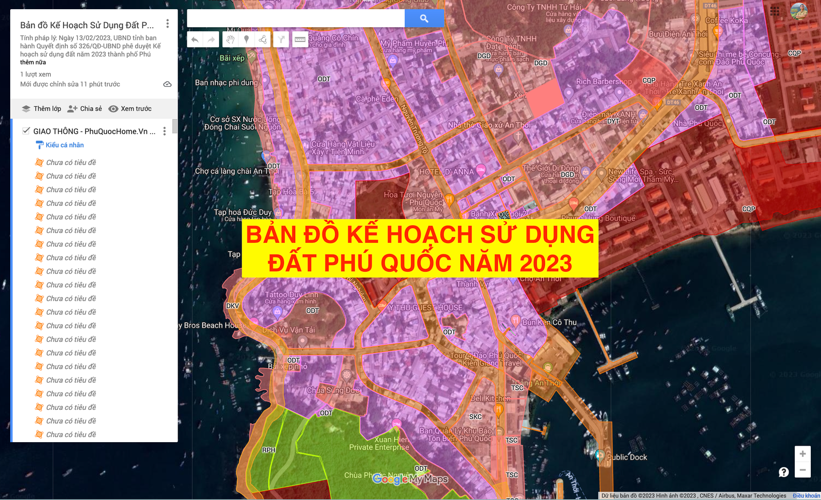 Bản đồ kế hoạch sử dụng đất Phú Quốc năm 2023