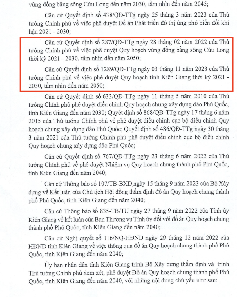 Tờ trình 329 TTr/UBND Kiên Giang về Thông qua quy hoạch Phú Quốc đến năm 2040 được ký vào tháng 11 năm 2023 2