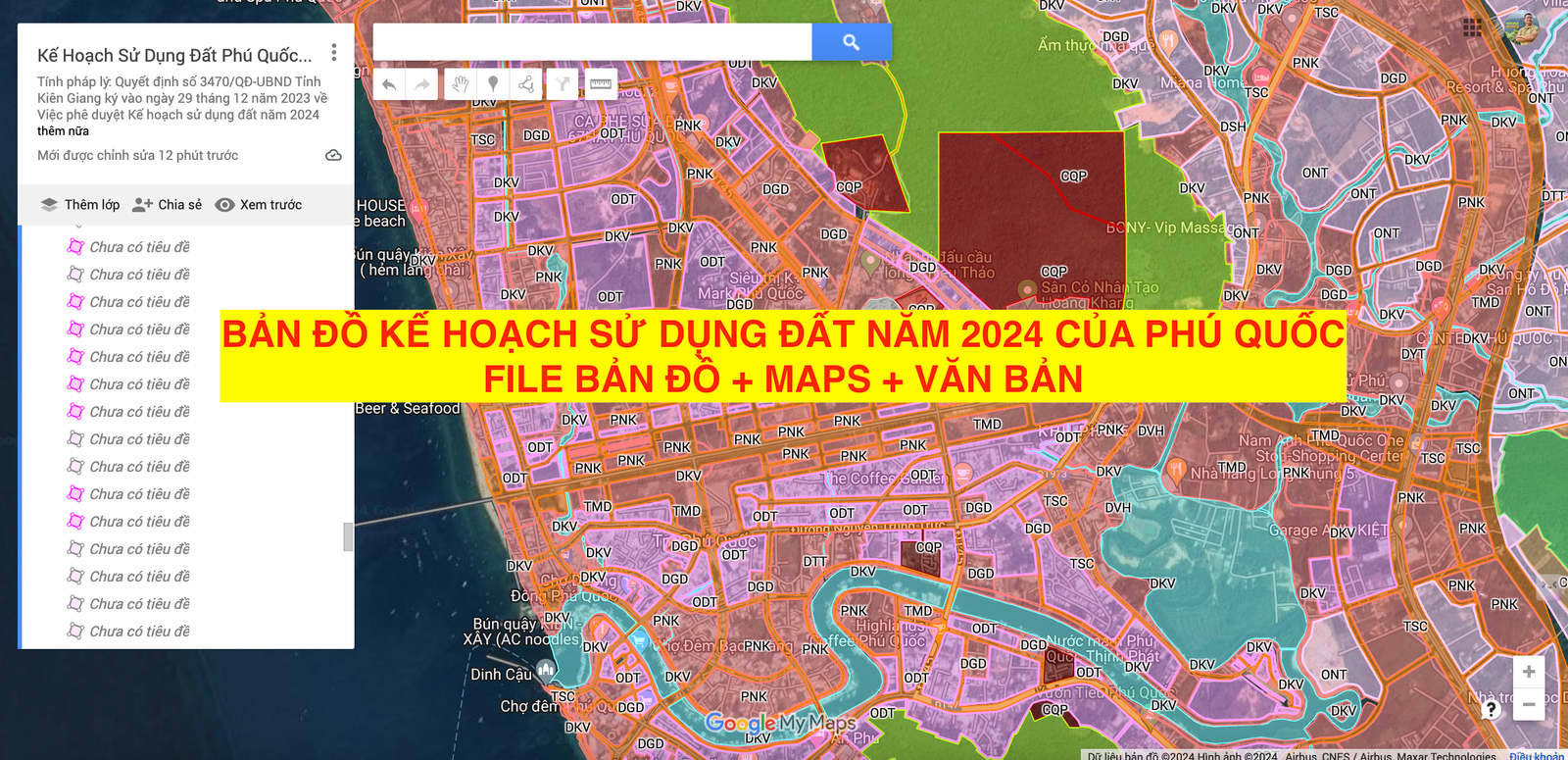 Bản đồ kế hoạch sử dụng đất Phú Quốc năm 2023