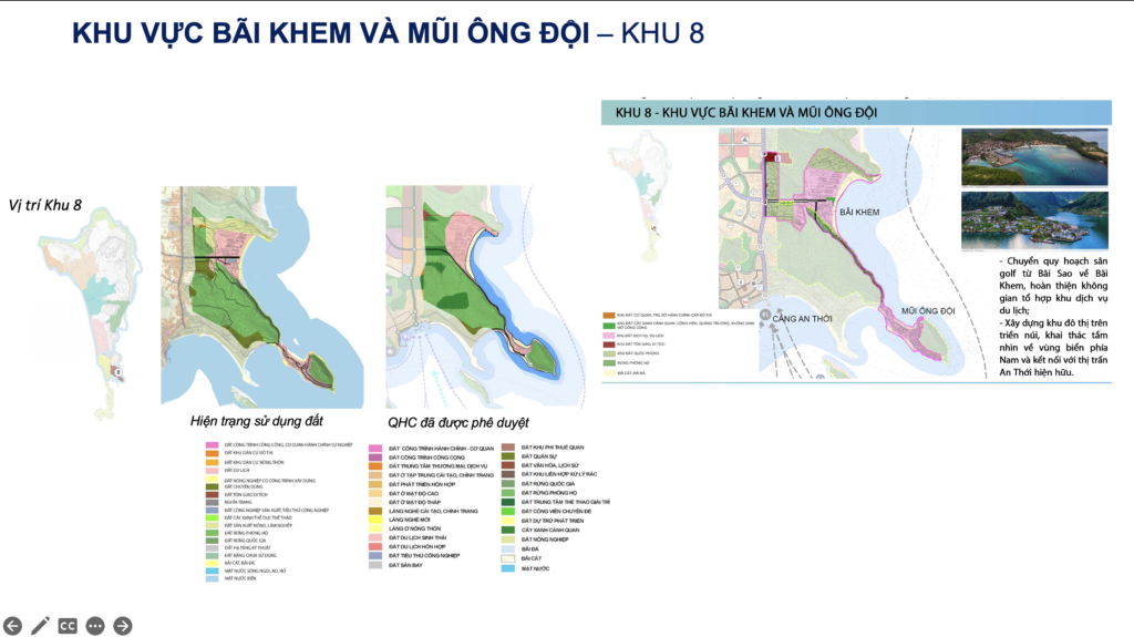 Quy hoạch Bãi Khem - Mũi Ông Đội Phú Quốc điều chỉnh theo bản Quy hoạch Phú Quốc đến năm 2040