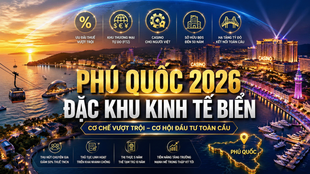 PHÚ QUỐC 2026: ĐIỂM ĐẾN ĐẦU TƯ TOÀN CẦU VỚI CƠ CHẾ ĐẶC KHU VƯỢT TRỘI