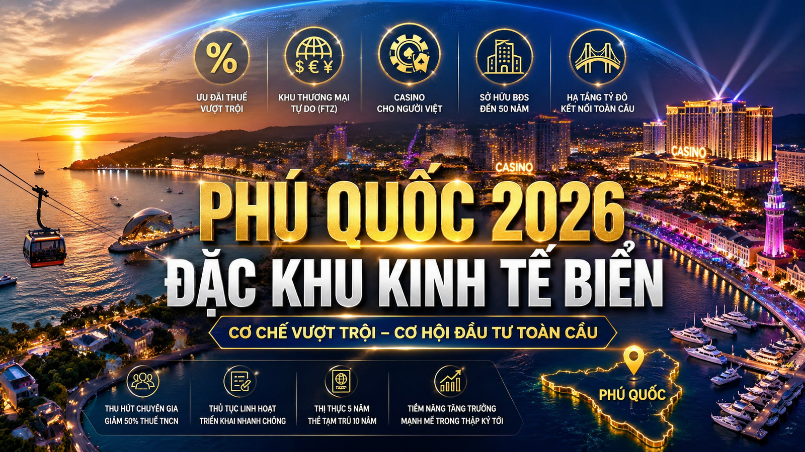 PHÚ QUỐC 2026: ĐIỂM ĐẾN ĐẦU TƯ TOÀN CẦU VỚI CƠ CHẾ ĐẶC KHU VƯỢT TRỘI