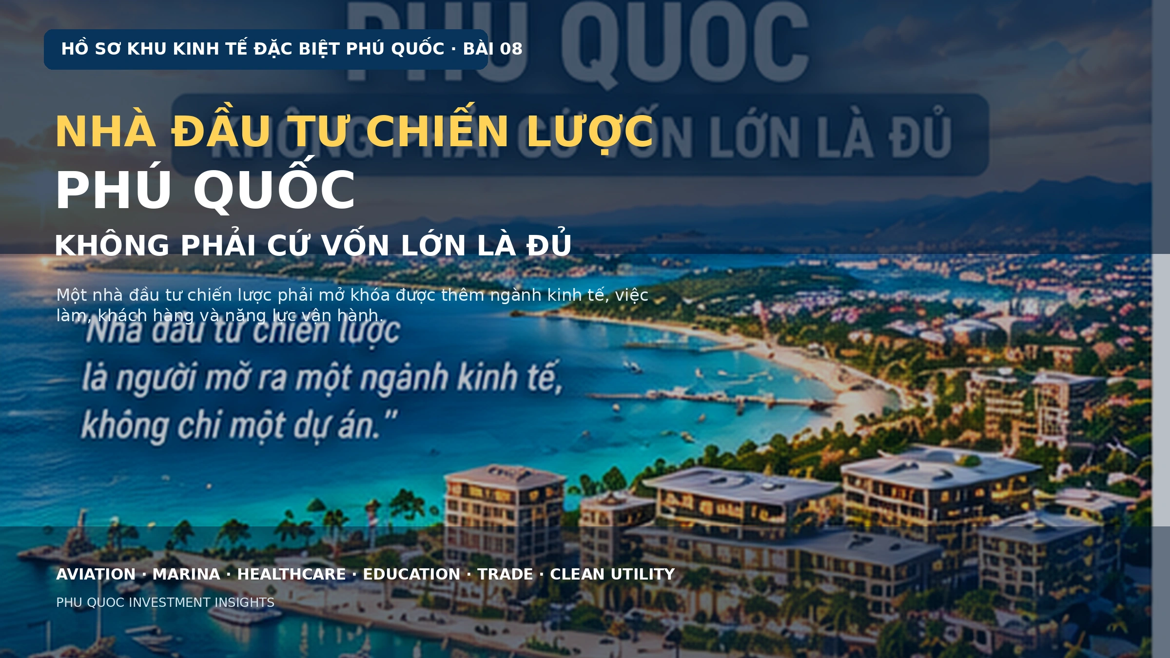 Nhà đầu tư chiến lược Phú Quốc không phải cứ vốn lớn là đủ