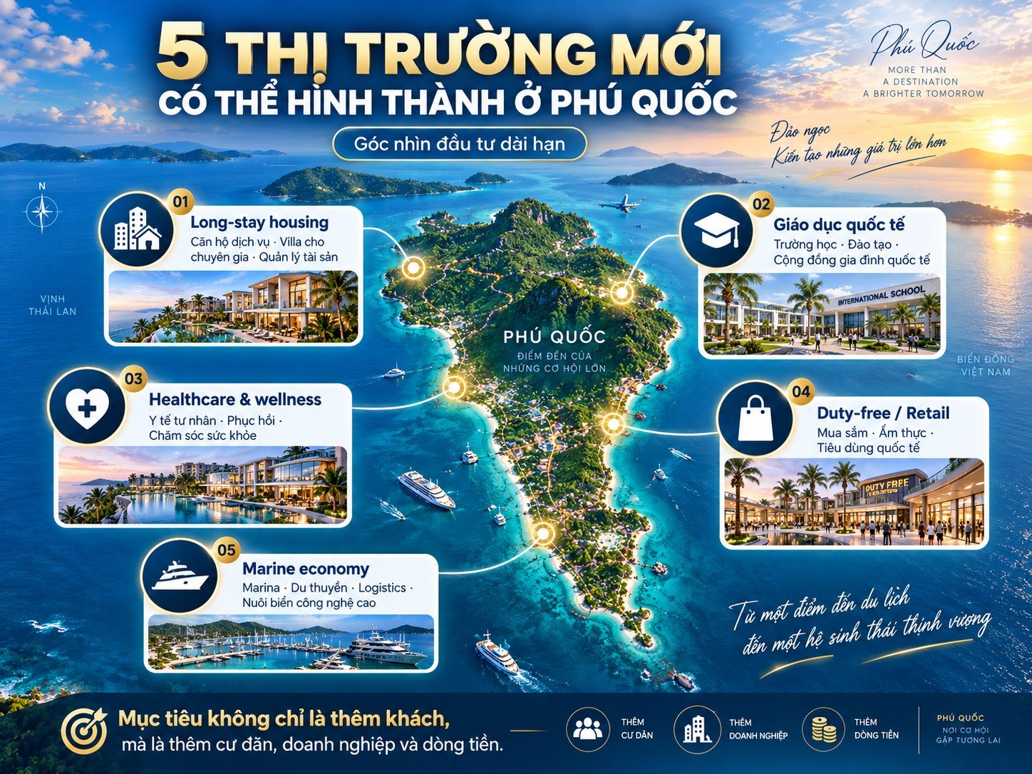 5 thị trường mới có thể hình thành tại Phú Quốc trong mô hình kinh tế đảo quốc tế